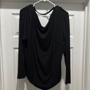 Express London Black Drape Top L